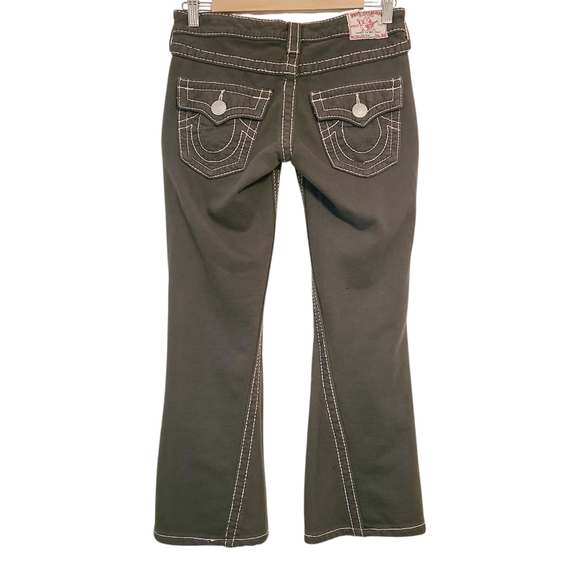 True Religion | Women's Low Rise Joey Big T Flared Gray/Green Jeans (Size 27) - Picture 14 of 14